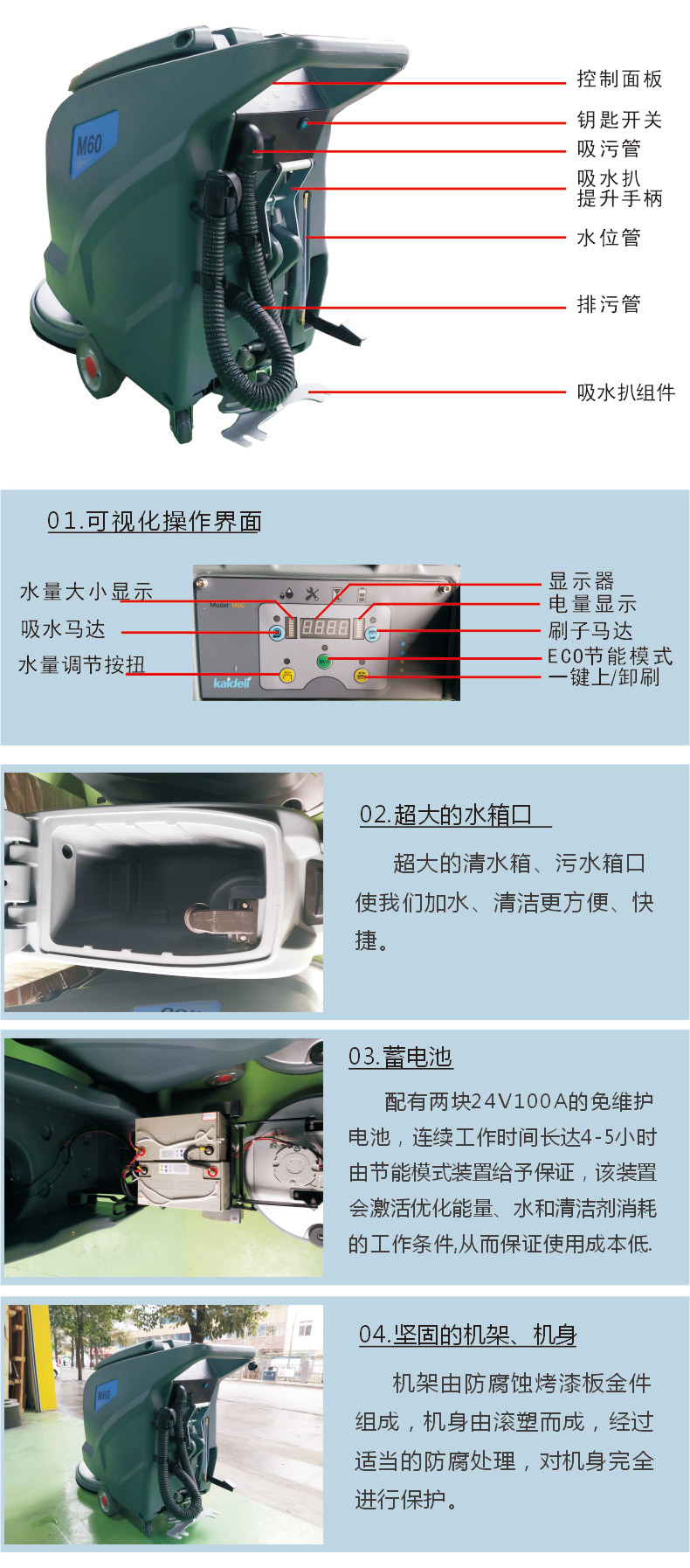 凱德力M60手推式洗地機(jī)