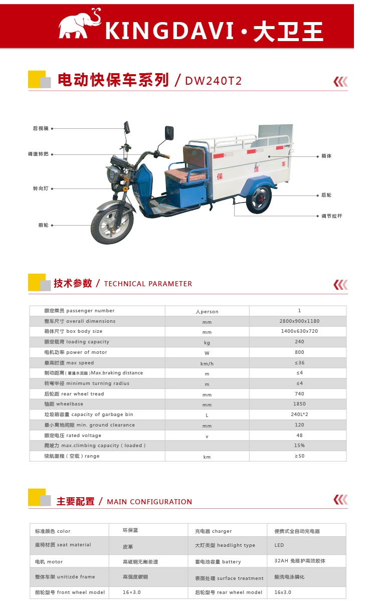 電動三輪保潔車DW240T2